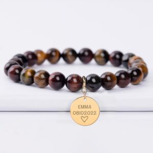 S2007-009 Amethyst Bracelet with Engravable Disc